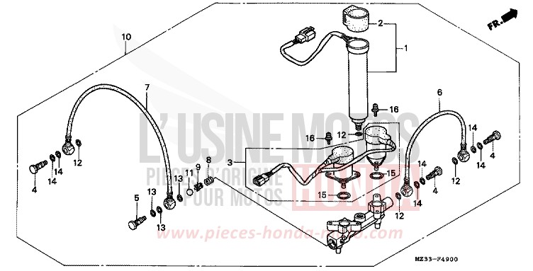 DISTRIBUTEUR D'AIR de Gold Wing Aspencade CANDY SPECTRA RED (R176K) de 1994